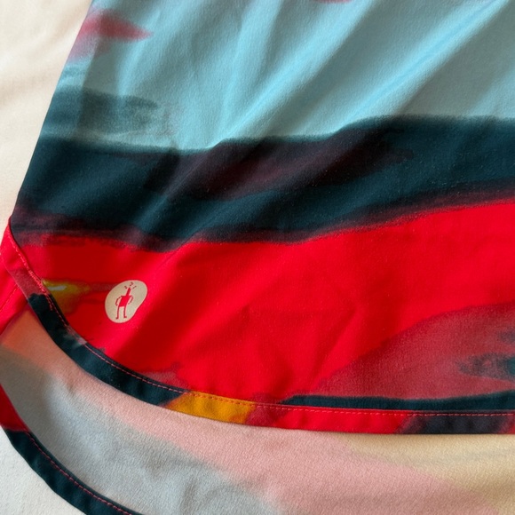 Smartwool Women's Athletic Shorts - Red, Blue, Orange - Picture 3 of 8